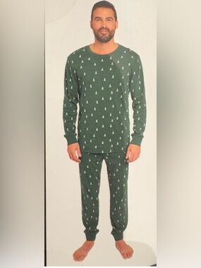 PL by Petit Lem Men's Pyjama Set Green Christmas Tree - XL